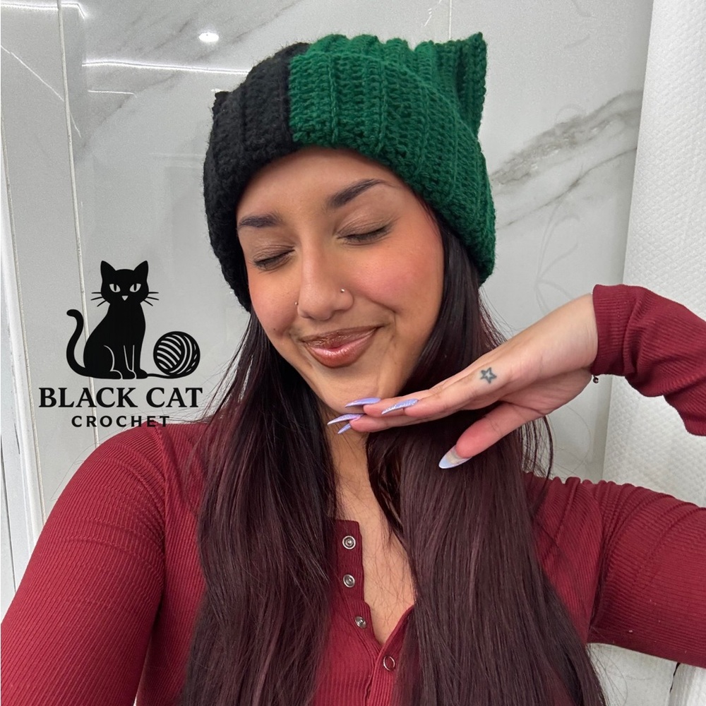 Handmade Crochet Cat Beanie | Kitty Hat